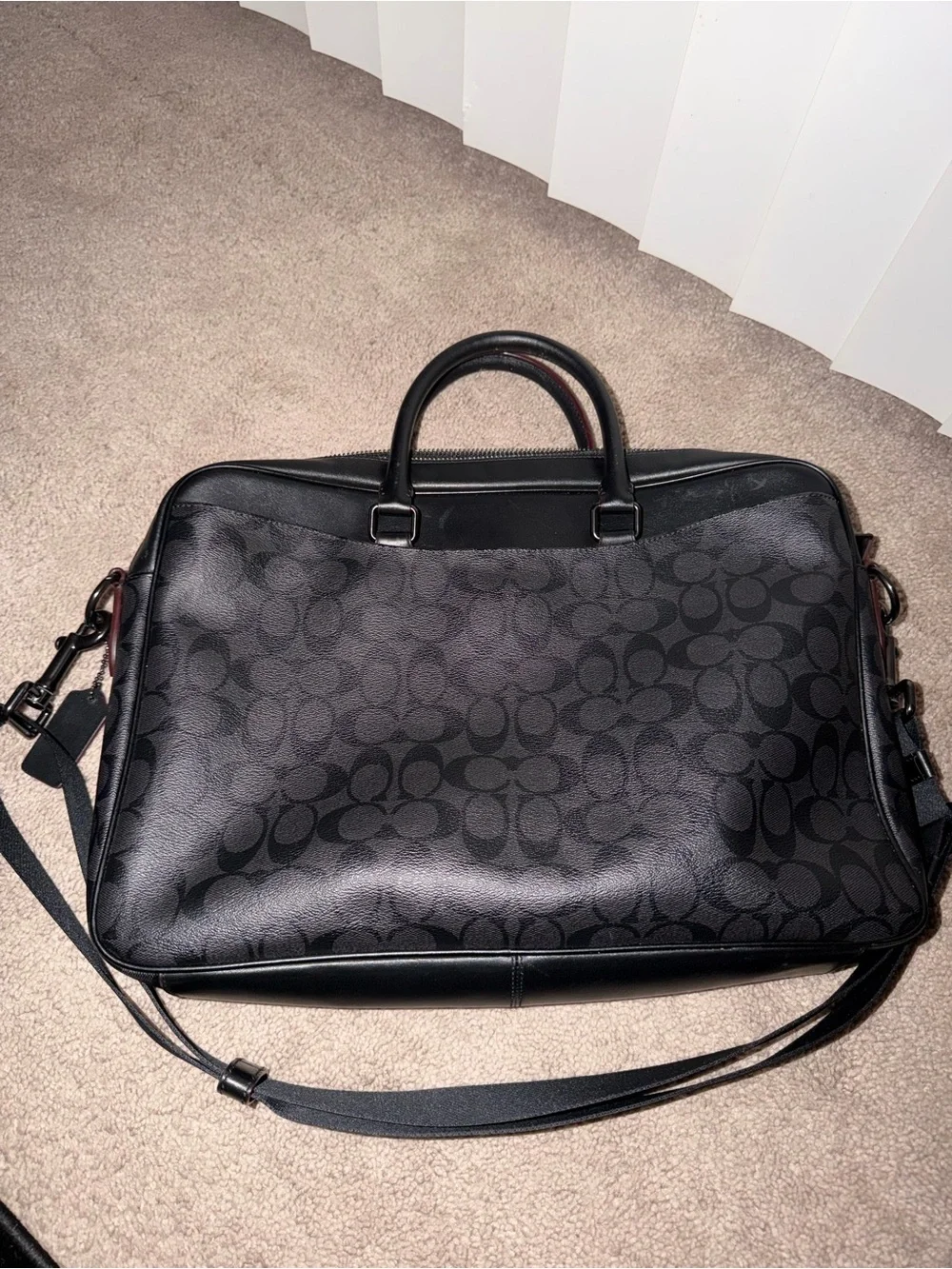Coach Black Men’s Signature Laptop Brief Bag